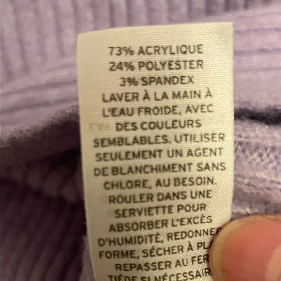 Open Edit Lavender Ribbed Sweater Size Small - Picture 6 of 9